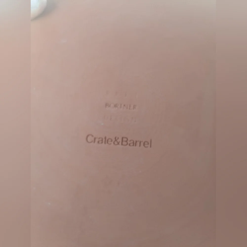 Crate&Barrel Terracotta Ceramic Chip And Dip Dish